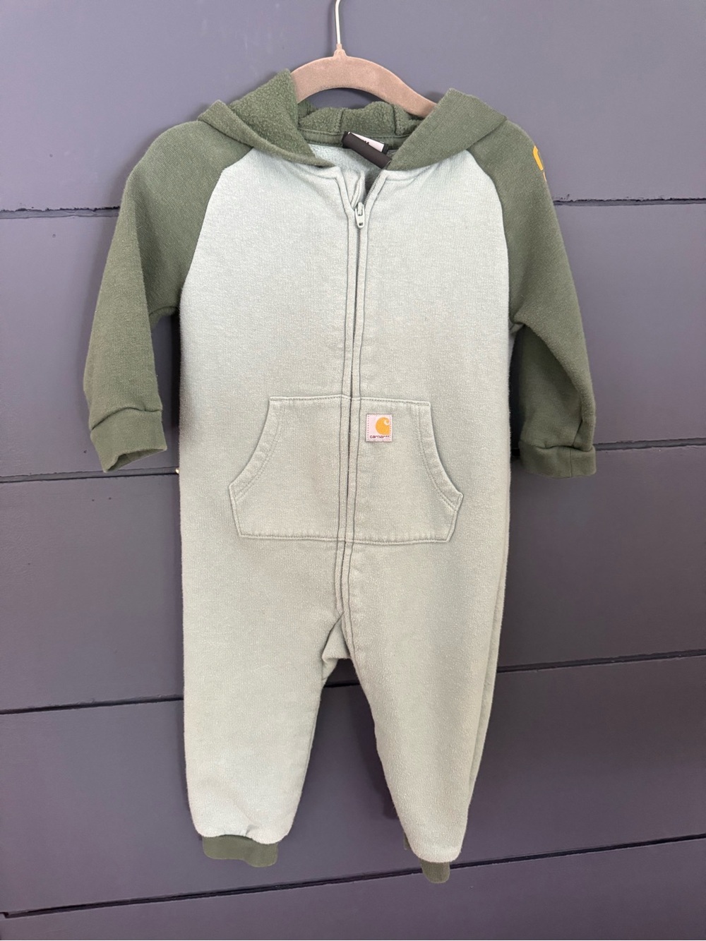 Carhartt hooded zip sweatshirt onesie 9 months